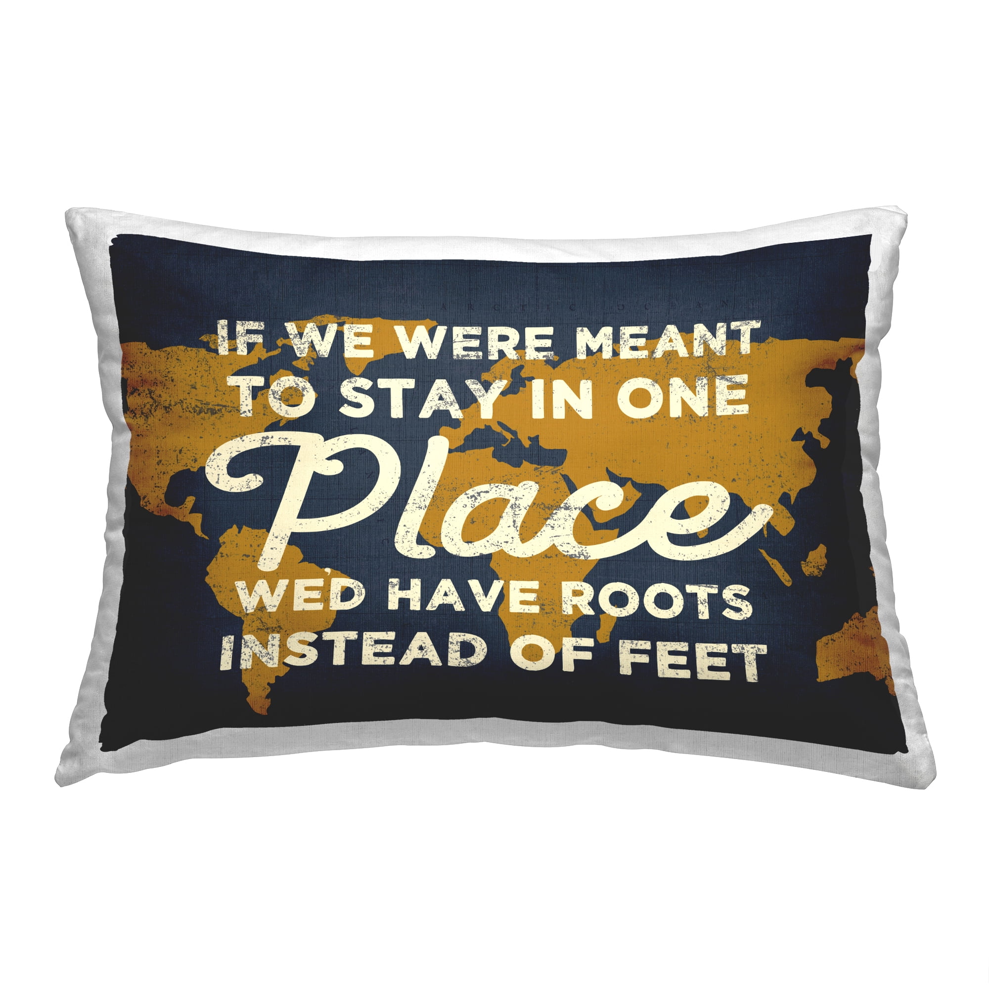 Stupell Industries Rustic Travel Phrase Decorative Printed Throw Pillow, 14 x 20
