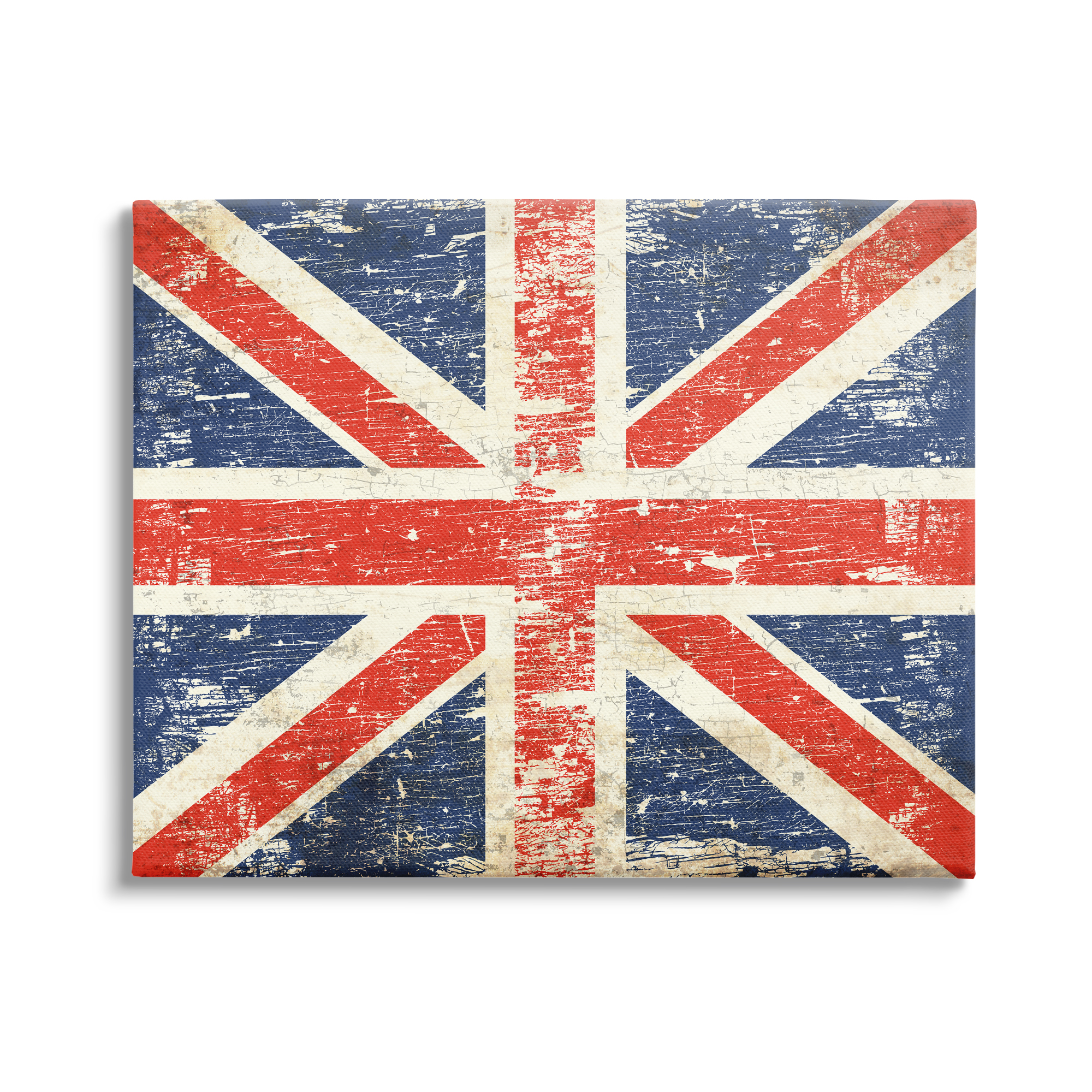 Stupell Industries Rustic United Kingdom Flag Town & City Painting Gallery Wrapped Canvas Print Wall Art, 20 x 16