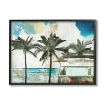 Stupell Industries Rustic Vacation Palm Trees Graphic Art Black Framed Art Print Wall Art, Design by Sophie 6