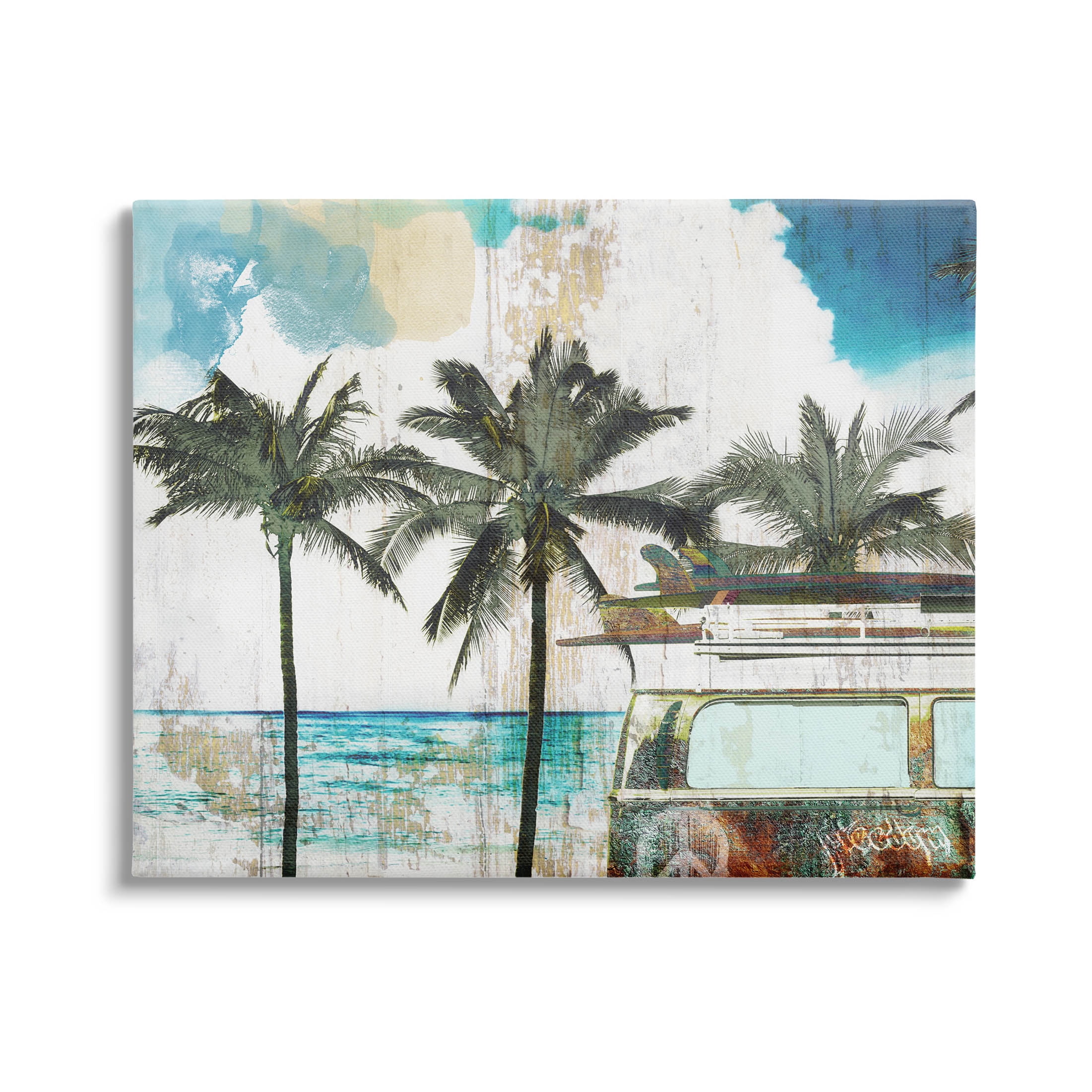 Stupell Industries Rustic Vacation Palm Trees Graphic Art Gallery Wrapped Canvas Print Wall Art, Design by Sophie 6