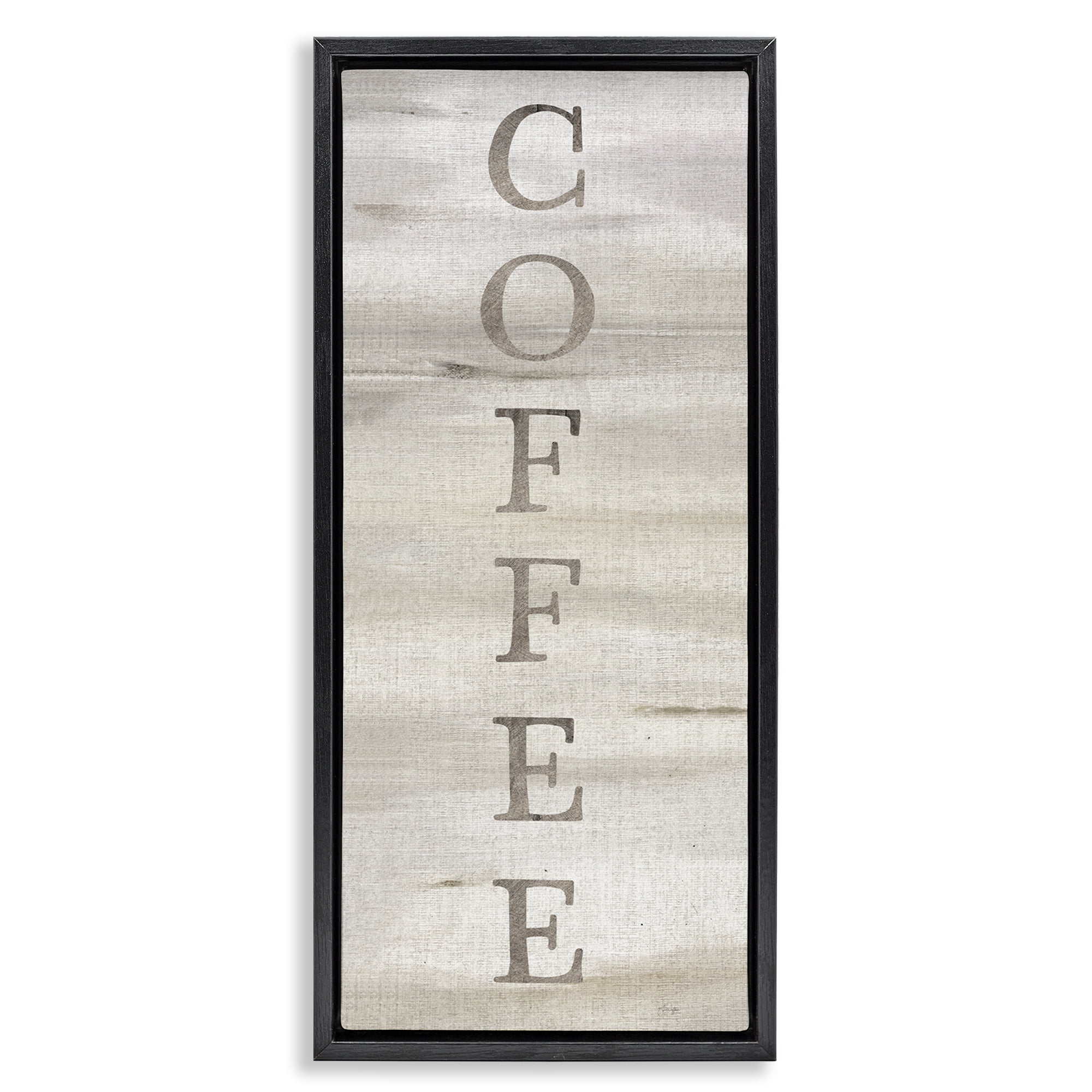 Stupell Industries Rustic Vertical Coffee Food & Beverage Painting Black Floater Framed Art Print Wall Art, 11 x 25