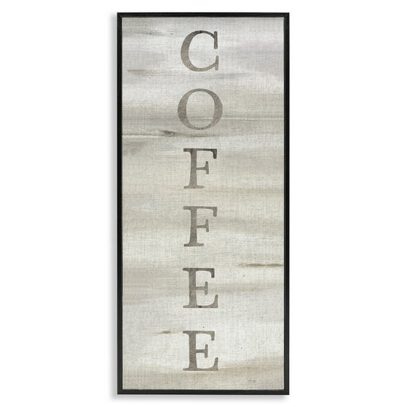 Stupell Industries Rustic Vertical Coffee Food & Beverage Painting Black Framed Art Print Wall Art, 10 x 24