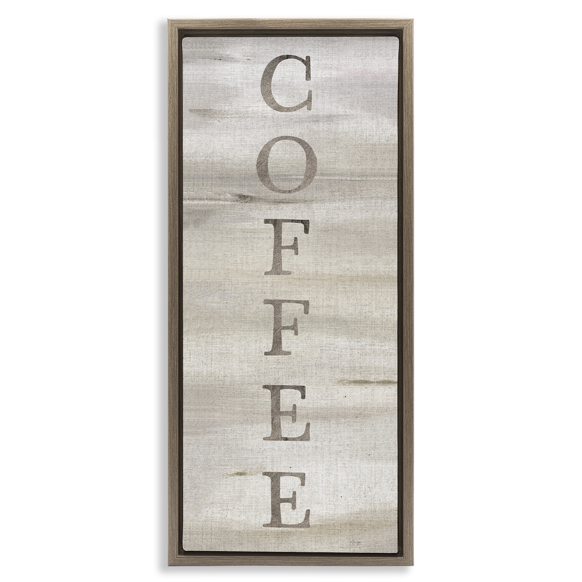 Stupell Industries Rustic Vertical Coffee Food & Beverage Painting Brown Floater Framed Art Print Wall Art, 15 x 31