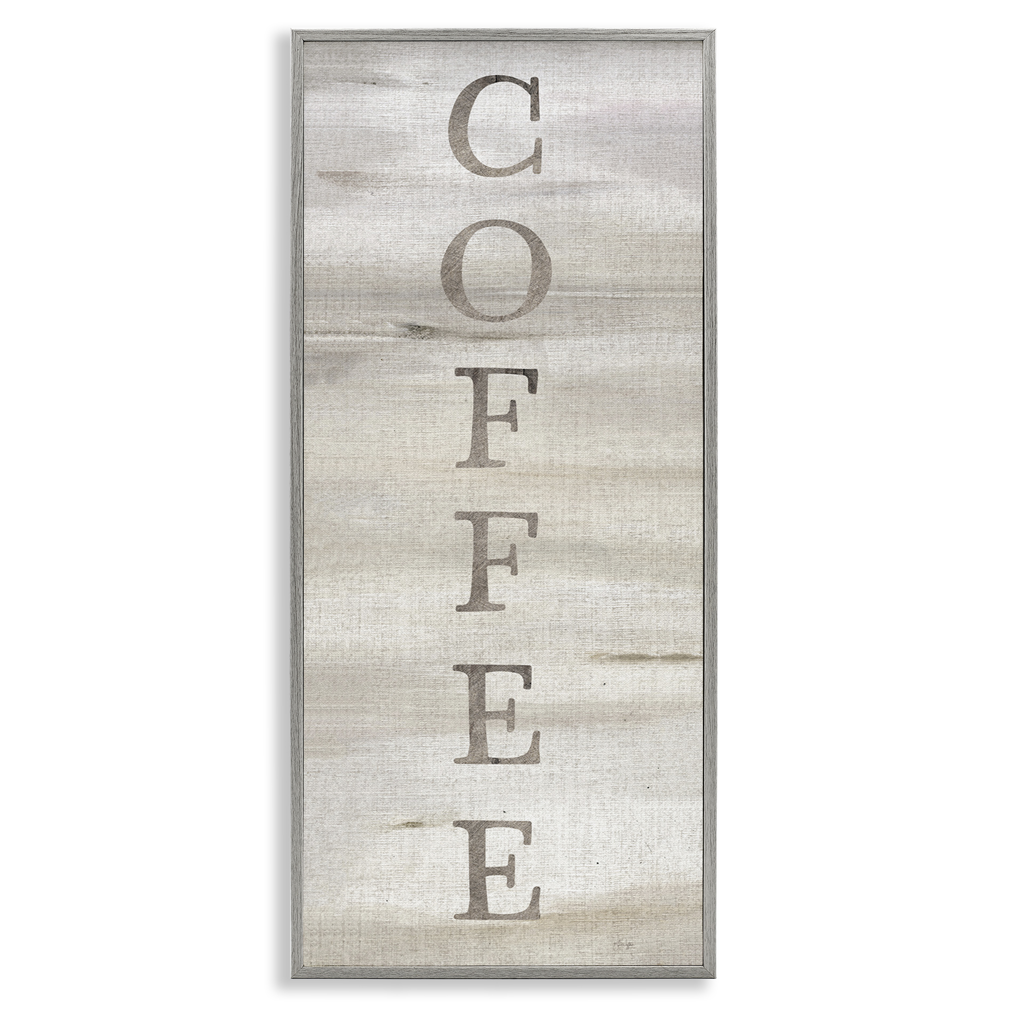 Stupell Industries Rustic Vertical Coffee Food & Beverage Painting Gray Framed Art Print Wall Art, 13 x 30