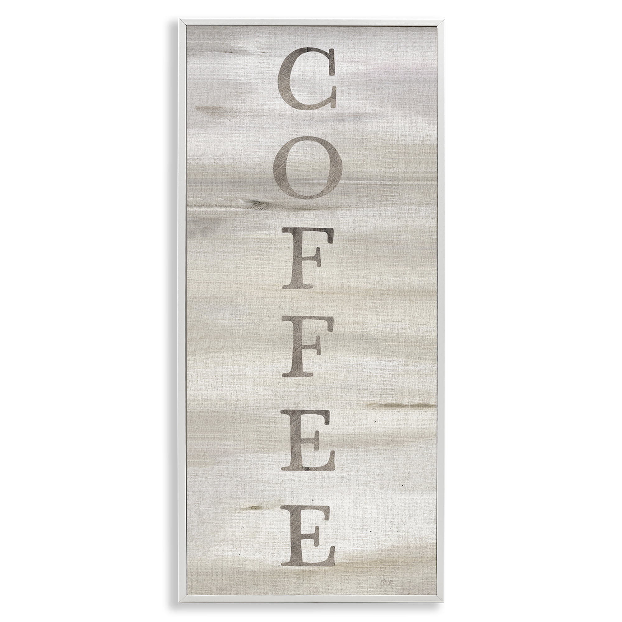 Stupell Industries Rustic Vertical Coffee Food & Beverage Painting White Framed Art Print Wall Art, 13 x 30