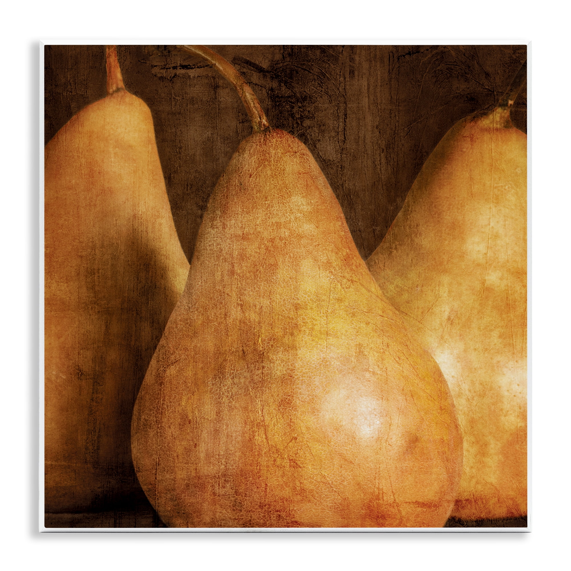 Stupell Industries Rustic Vintage Pears Food & Beverage Painting Unframed Art Print Wall Art, 12 x 12