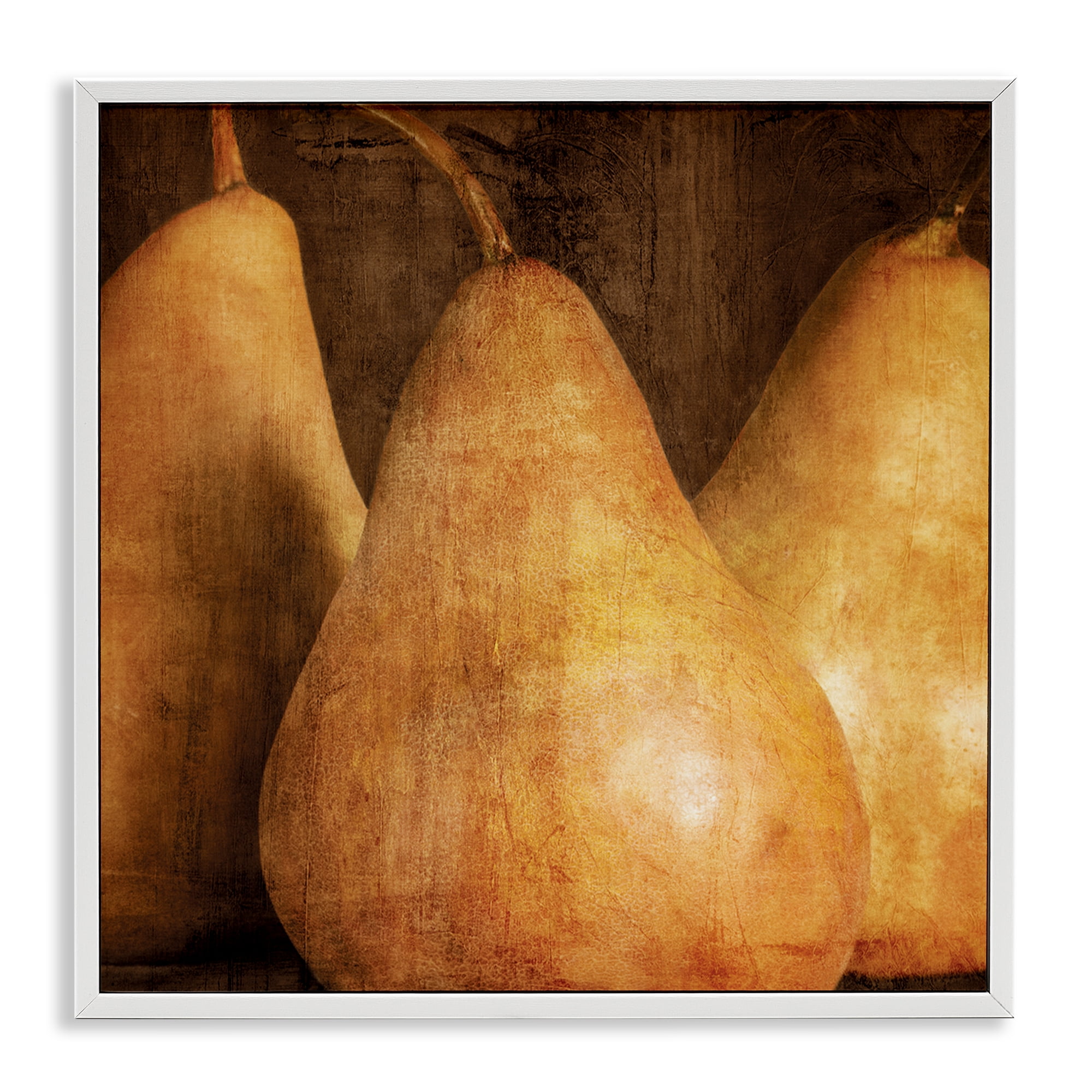 Stupell Industries Rustic Vintage Pears Food & Beverage Painting White Framed Art Print Wall Art, 17 x 17