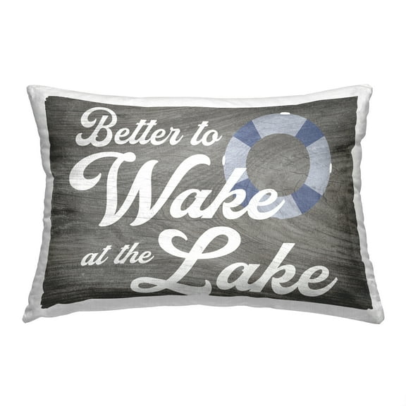 Stupell Industries Rustic Wake at Lake Decorative Printed Throw Pillow, 14 x 20