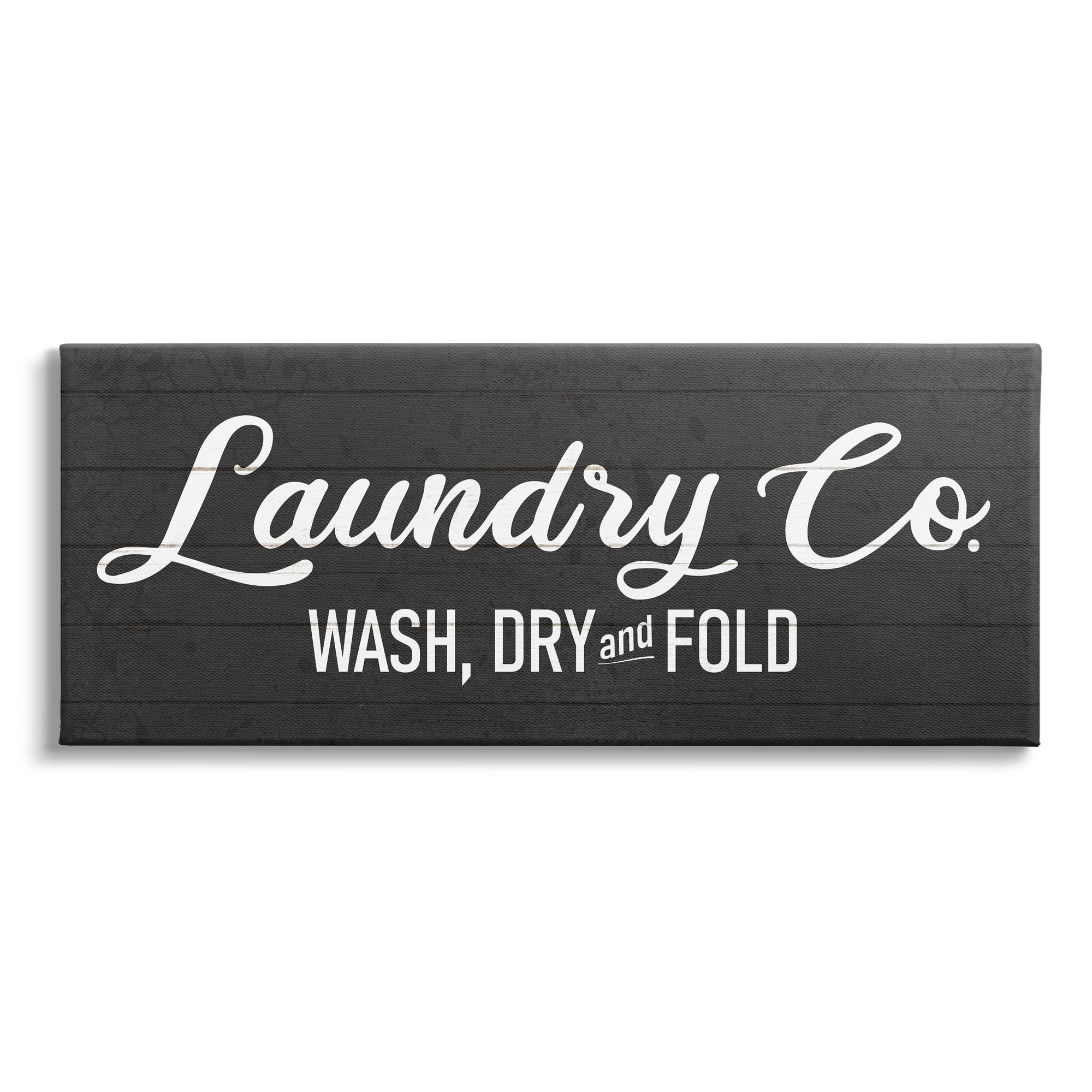 Stupell Industries Rustic Wash Dry Fold Laundry Room Text Sign Canvas Wall Art, 30 x 13, Design by Kim Allen
