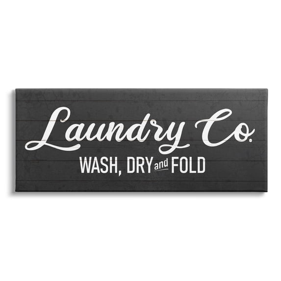 Stupell Industries Rustic Wash Dry Fold Laundry Room Text Sign Canvas Wall Art, 48 x 20, Design by Kim Allen