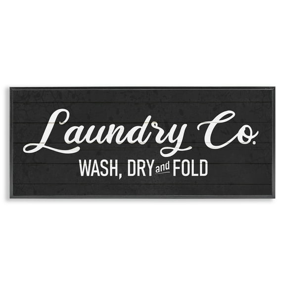 Stupell Industries Rustic Wash Dry Fold Laundry Room Text Sign Framed Wall Art, 30 x 13, Design by Kim Allen