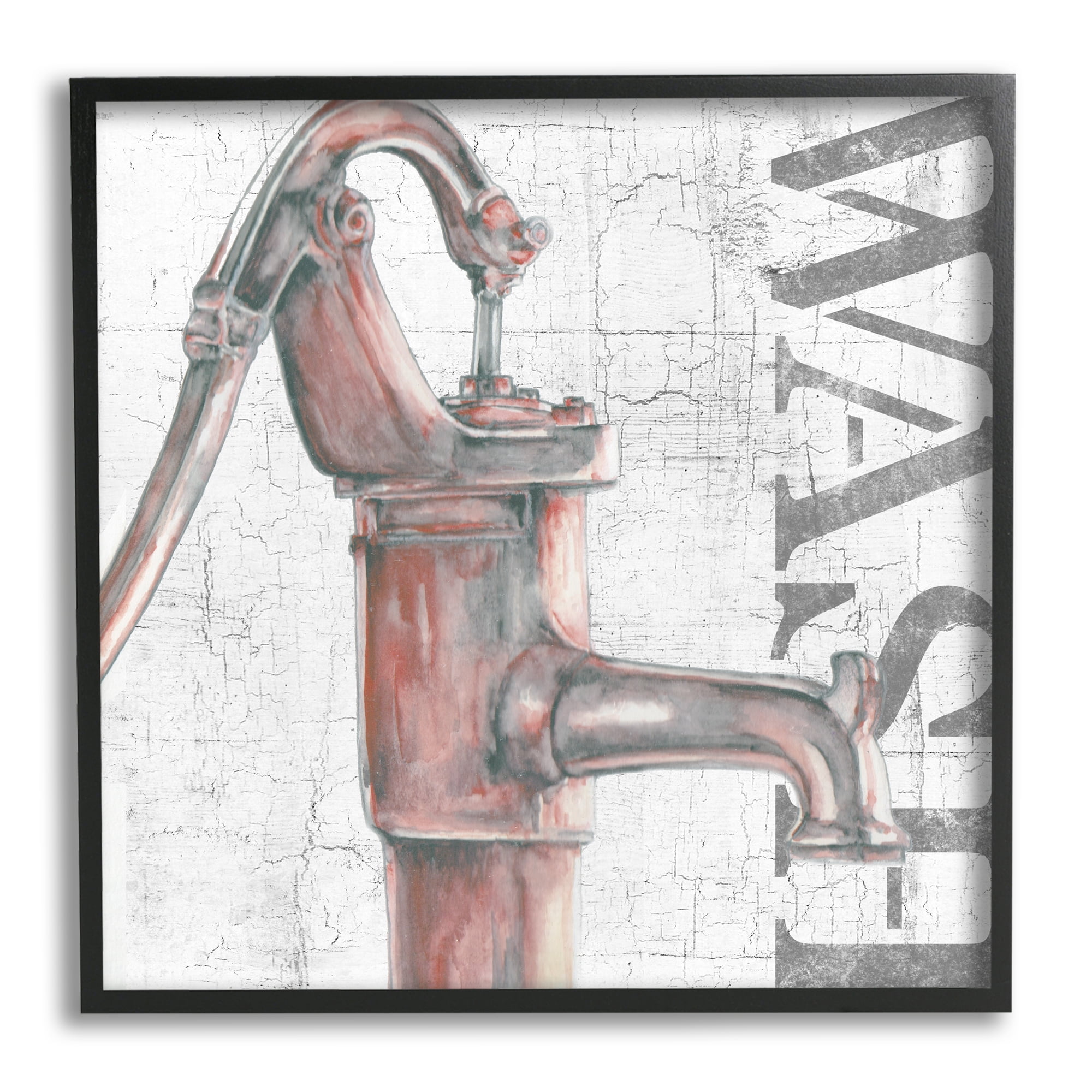 Stupell Industries Rustic Wash Spicket Typography Painting Black Framed Art Print Wall Art, 24 x 24