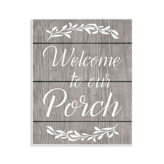 Stupell Industries Rustic Welcome Porch Text & Numbers Painting Unframed Art Print Wall Art, 11 x 14