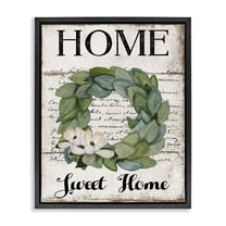 Stupell Industries Rustic Welcoming Phrase Plants & Flowers Painting Black Floater Framed Canvas Art Print Wall Art, 17 x 21