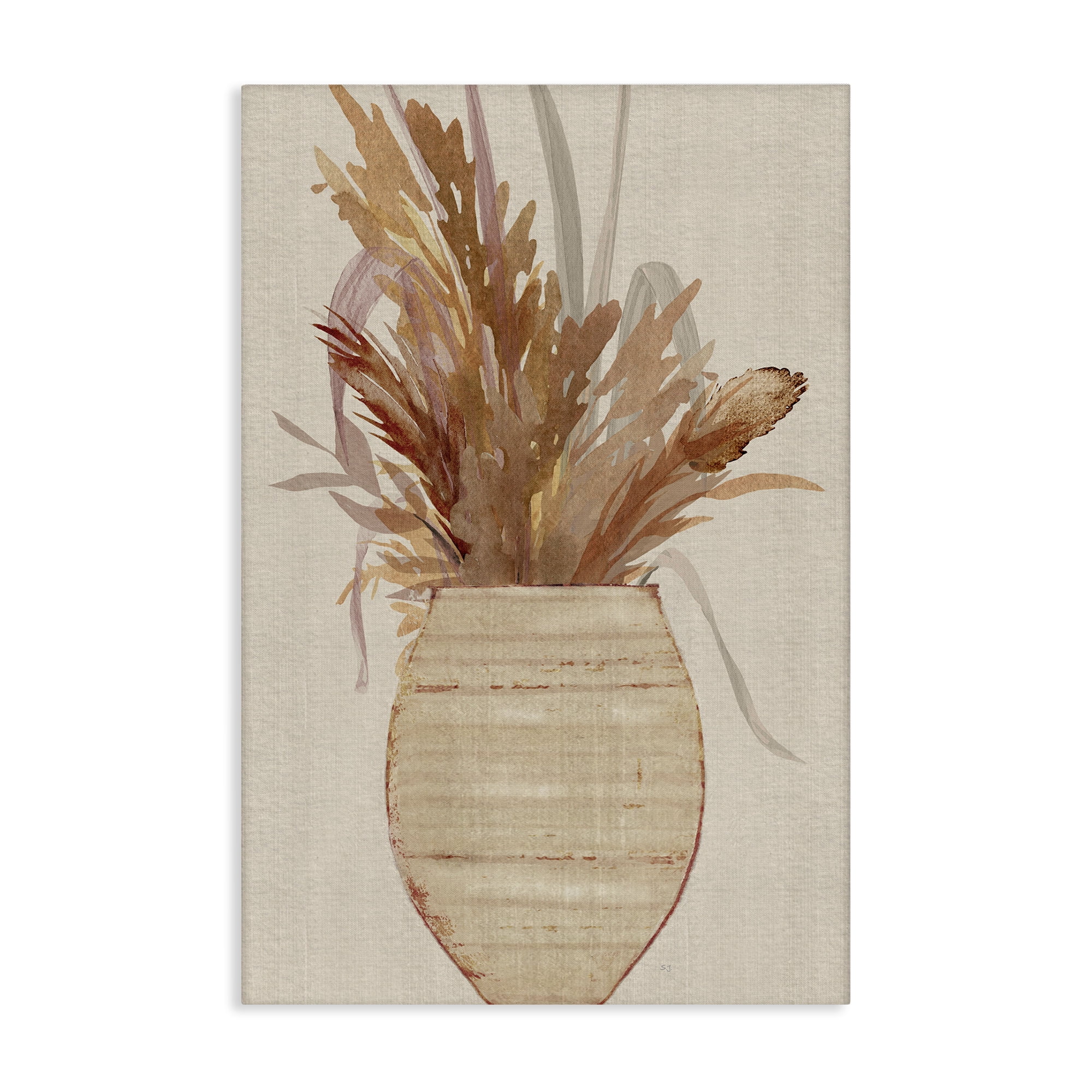 Stupell Industries Rustic Wheat & Pottery Botanical & Floral Painting Gallery Wrapped Canvas Art Print Wall Art, 30 x 45