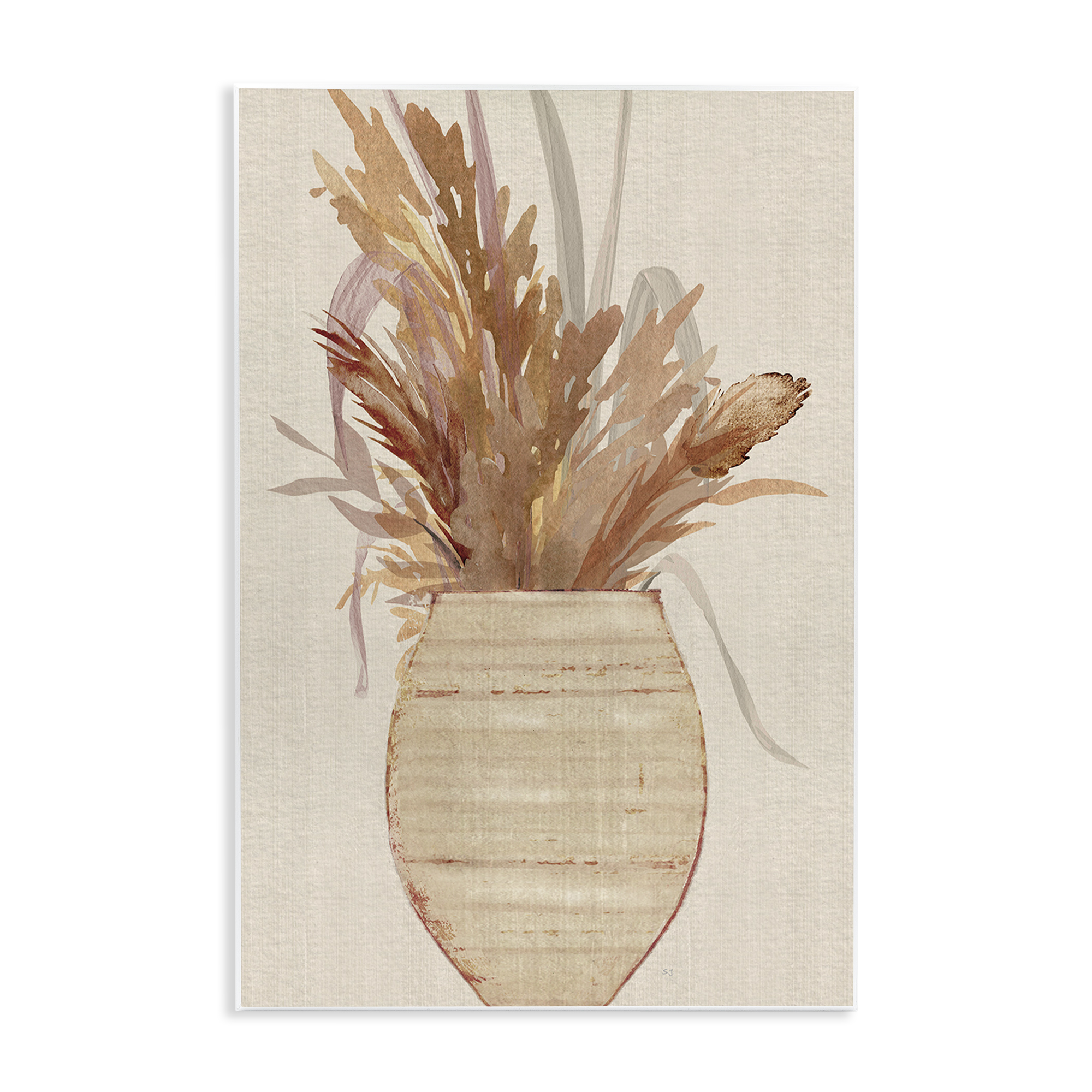Stupell Industries Rustic Wheat & Pottery Botanical & Floral Painting Unframed Art Print Wall Art, 13 x 19