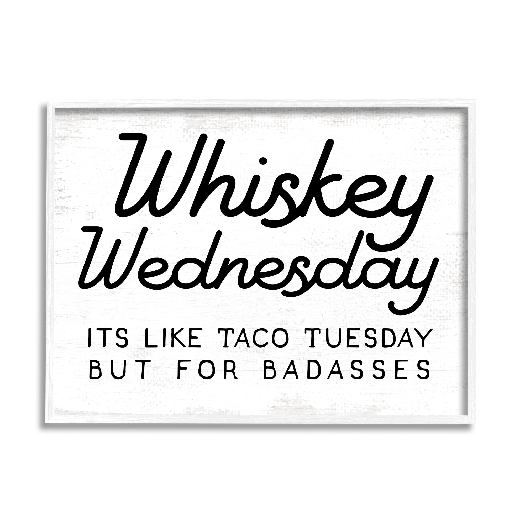 Stupell Industries Rustic Whiskey Wednesday Food & Beverage Painting White Framed Art Print Wall Art, 20 x 16