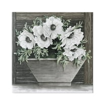 Stupell Industries Rustic White Anemone Flower Blossoms Overhanging Planter Painting Gallery Wrapped Canvas Print Wall Art, Design by Cindy Jacobs