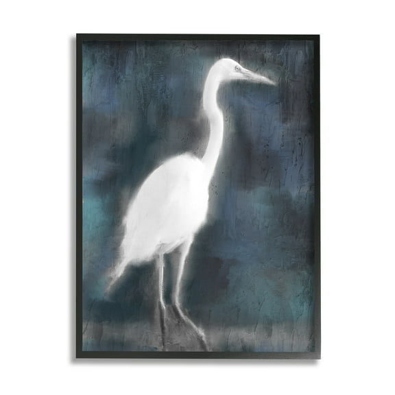 Stupell Industries Rustic White Heron Rustic Distressed Scene Tall Bird, 11 x 14, Design by Kim Allen