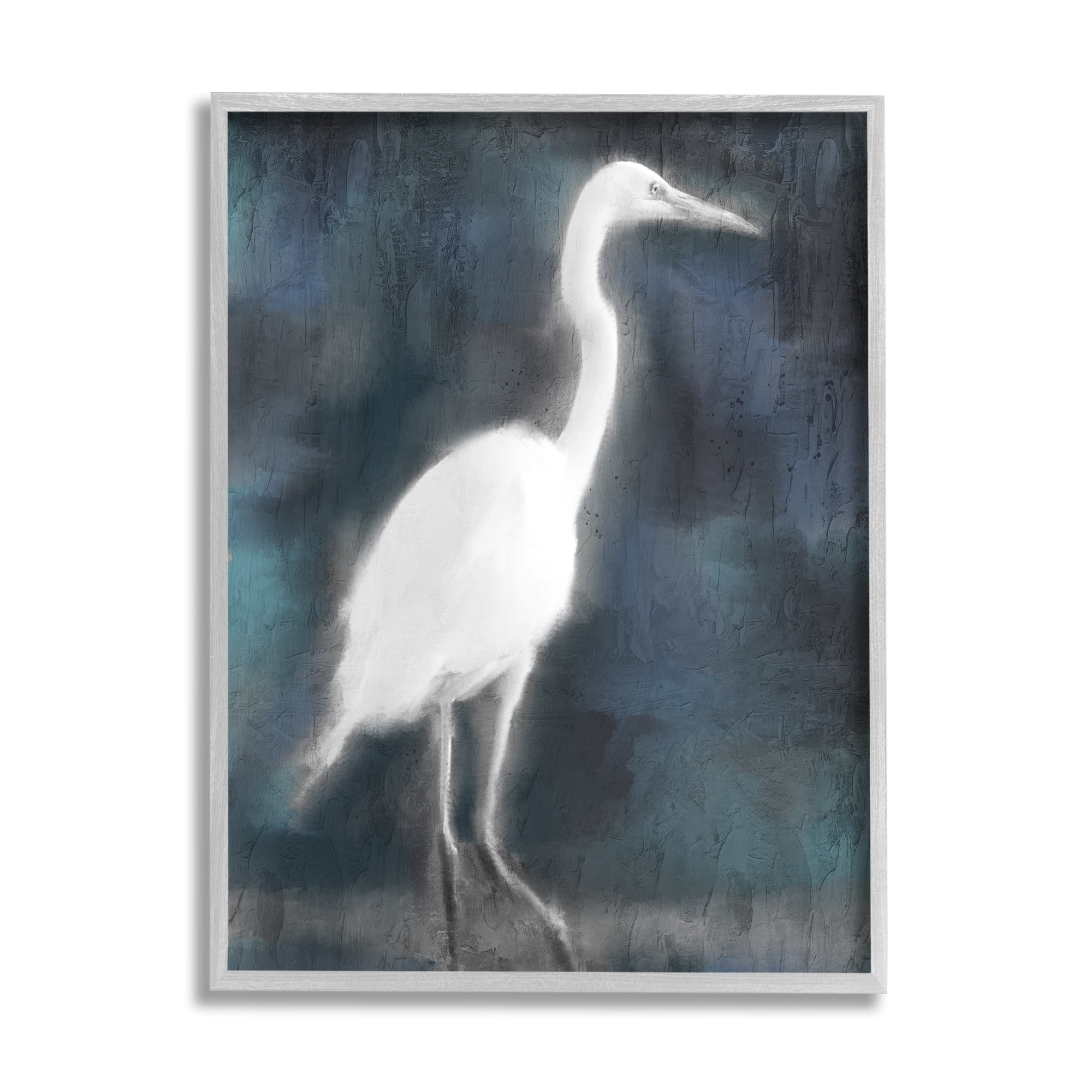 Stupell Industries Rustic White Heron Rustic Distressed Scene Tall Bird, 16 x 20, Design by Kim Allen
