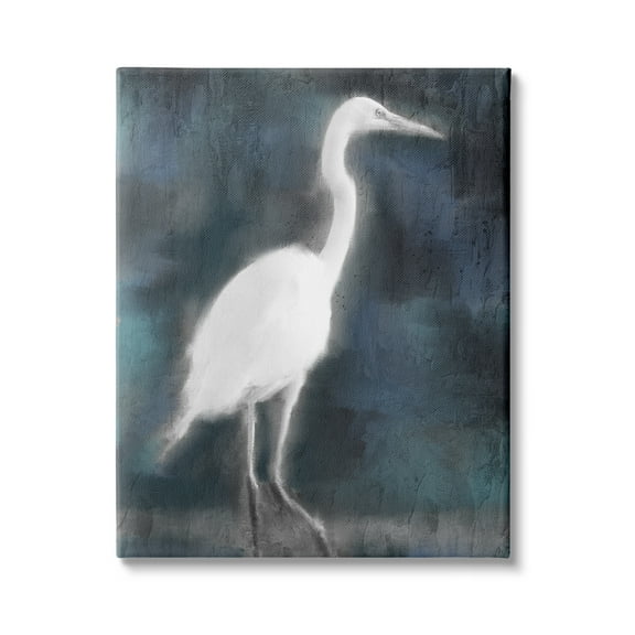 Stupell Industries Rustic White Heron Rustic Distressed Scene Tall Bird, 30 x 40, Design by Kim Allen
