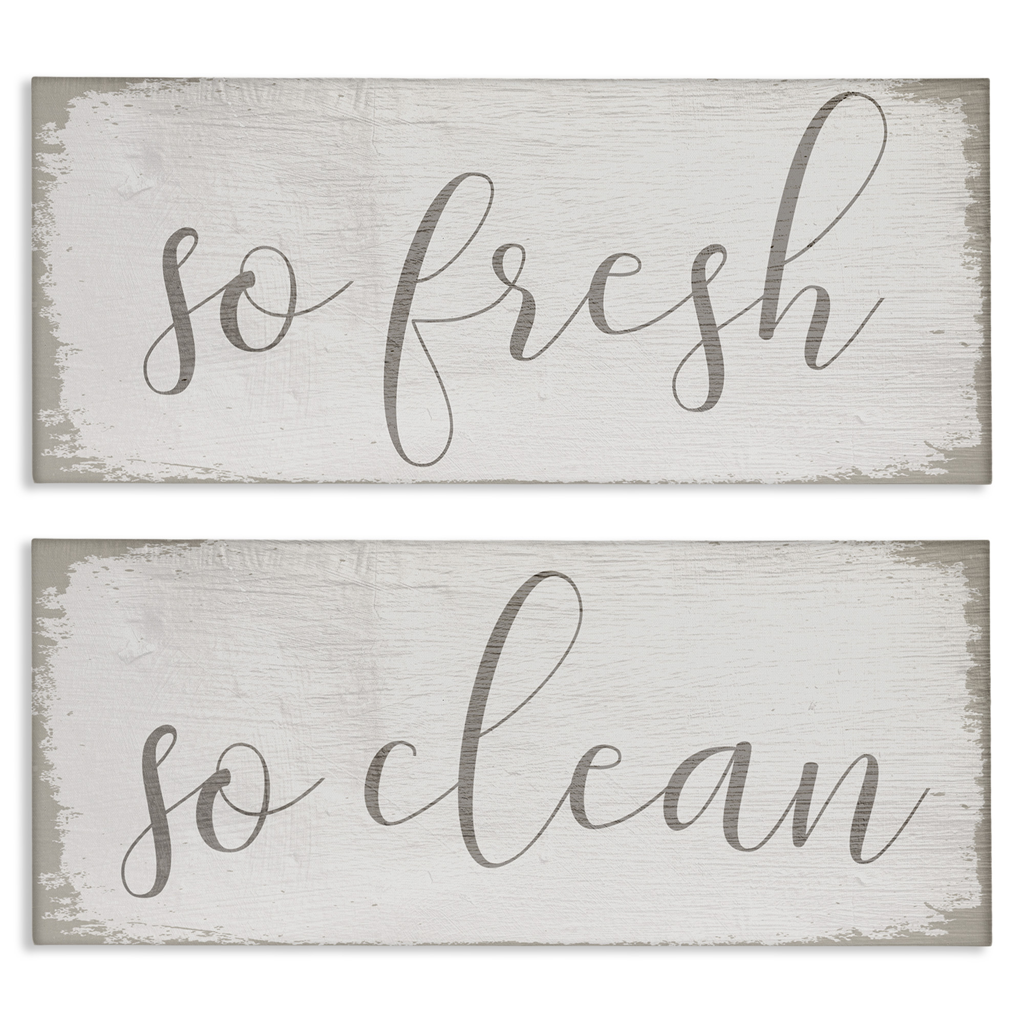 Stupell Industries Rustic White So Fresh So Clean Typography Painting