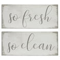 Stupell Industries Rustic White So Fresh So Clean Typography Painting
