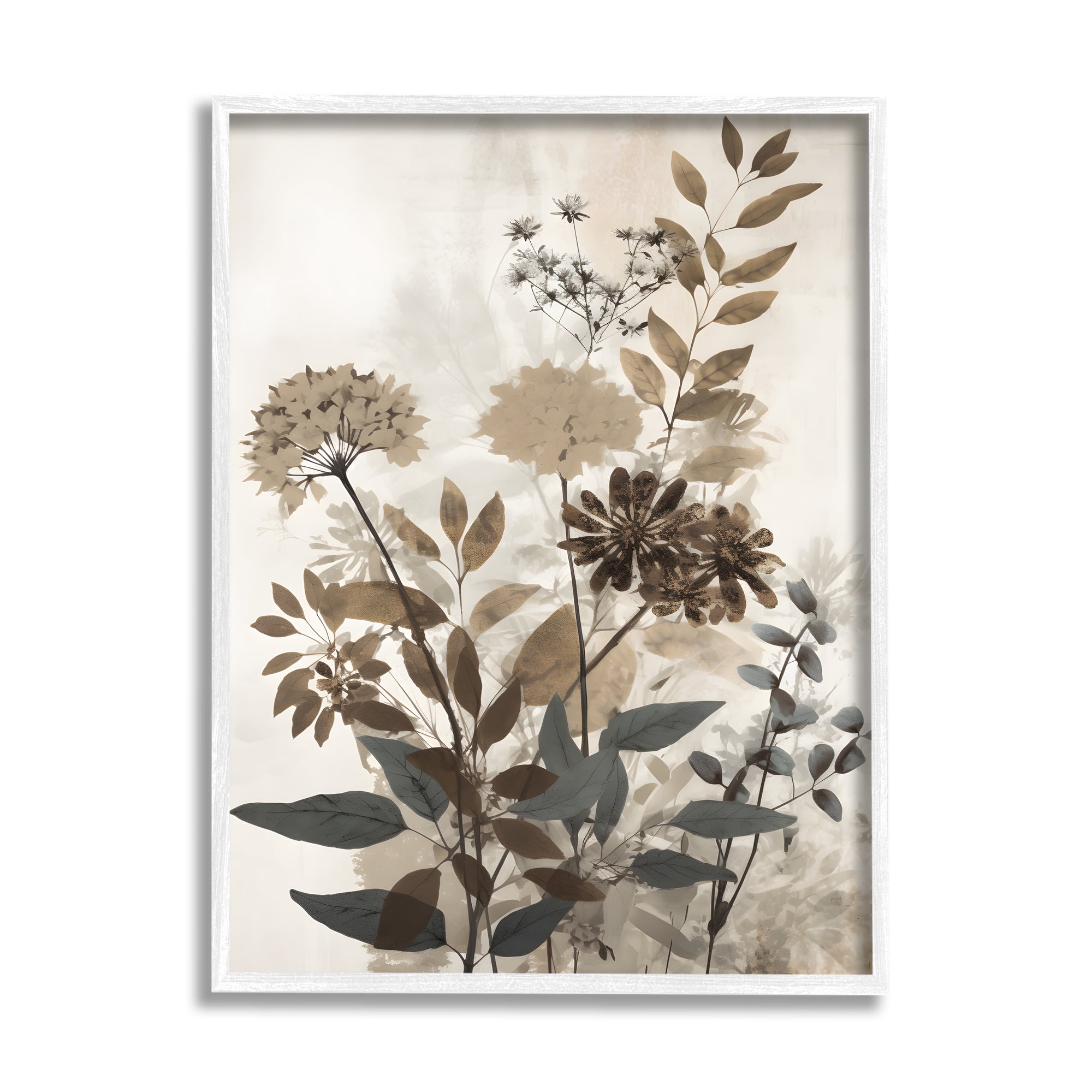 Stupell Industries Rustic Wild Foliage Botanical & Floral Painting White Framed Art Print Wall Art, 11 x 14