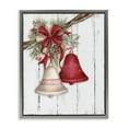 thumbnail image 1 of Stupell Industries Rustic Winter Bells Holiday Painting Gray Floater Framed Art Print Wall Art, 25 x 31, 1 of 10
