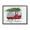 thumbnail image 1 of Stupell Industries Rustic Winter Camper Merry Christmas Phrase Holiday Painting Black Framed Art Print Wall Art, 16 x 20, 1 of 7