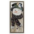 thumbnail image 1 of Stupell Industries Rustic Winter Snowman Wink Fairy Tales & Fantasy Painting Brown Floater Framed Canvas Art Print Wall Art, 15 x 31, 1 of 9