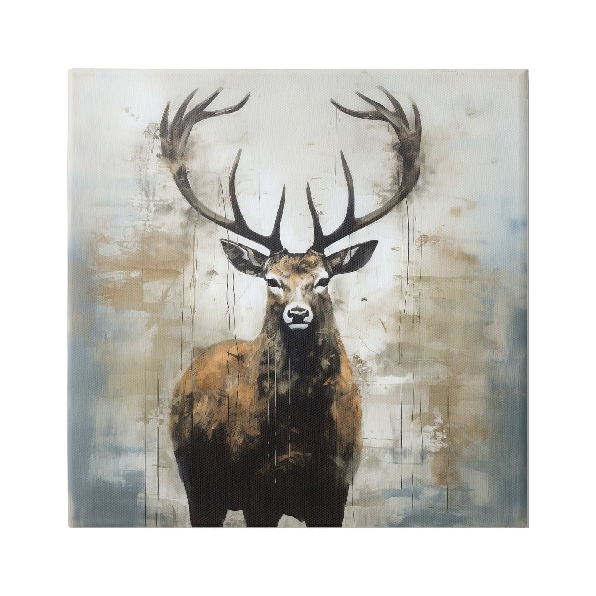 Stupell Industries Rustic Woodland Deer Animals & Insects Painting Gallery Wrapped Canvas Art Print Wall Art, 24 x 24