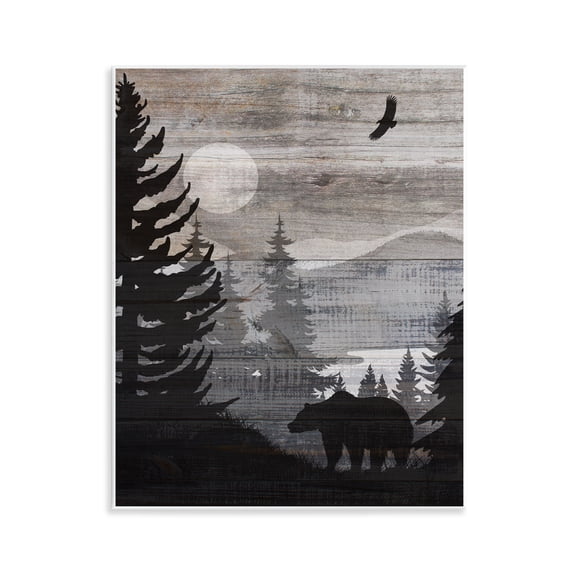 Stupell Industries Rustic Woodland Evening Landscape & Nature Painting Unframed Art Print Wall Art, 11 x 14