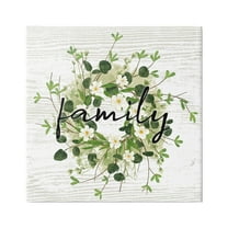 Stupell Industries Rustic Wreath Family Calligraphy Country Grain Pattern Graphic Art Gallery Wrapped Canvas Print Wall Art, Design by Ziwei Li