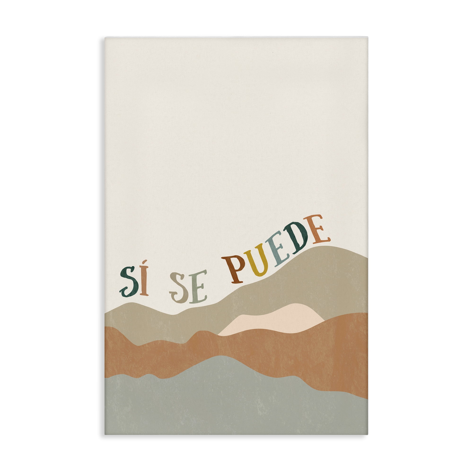 Stupell Industries Sí Se Puede Montañas Inspirational Quotes & Sayings Painting Wrapped Canvas Art Print Wall Art, 16 x 24