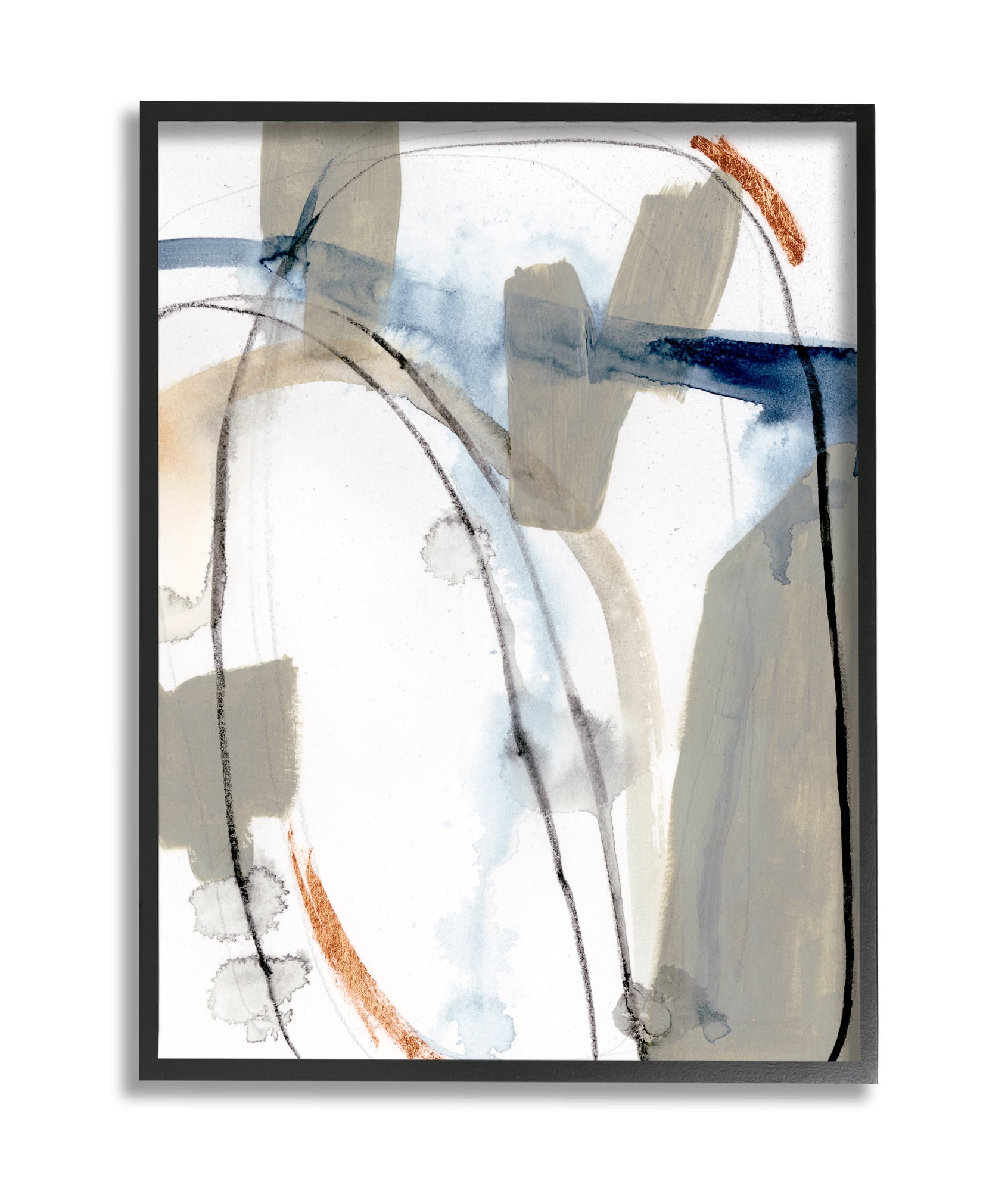 Stupell Industries Sabine Inspired Abstract Design Expressive Organic Shapes Black Framed, 11 x 14, Design by Victoria Barnes