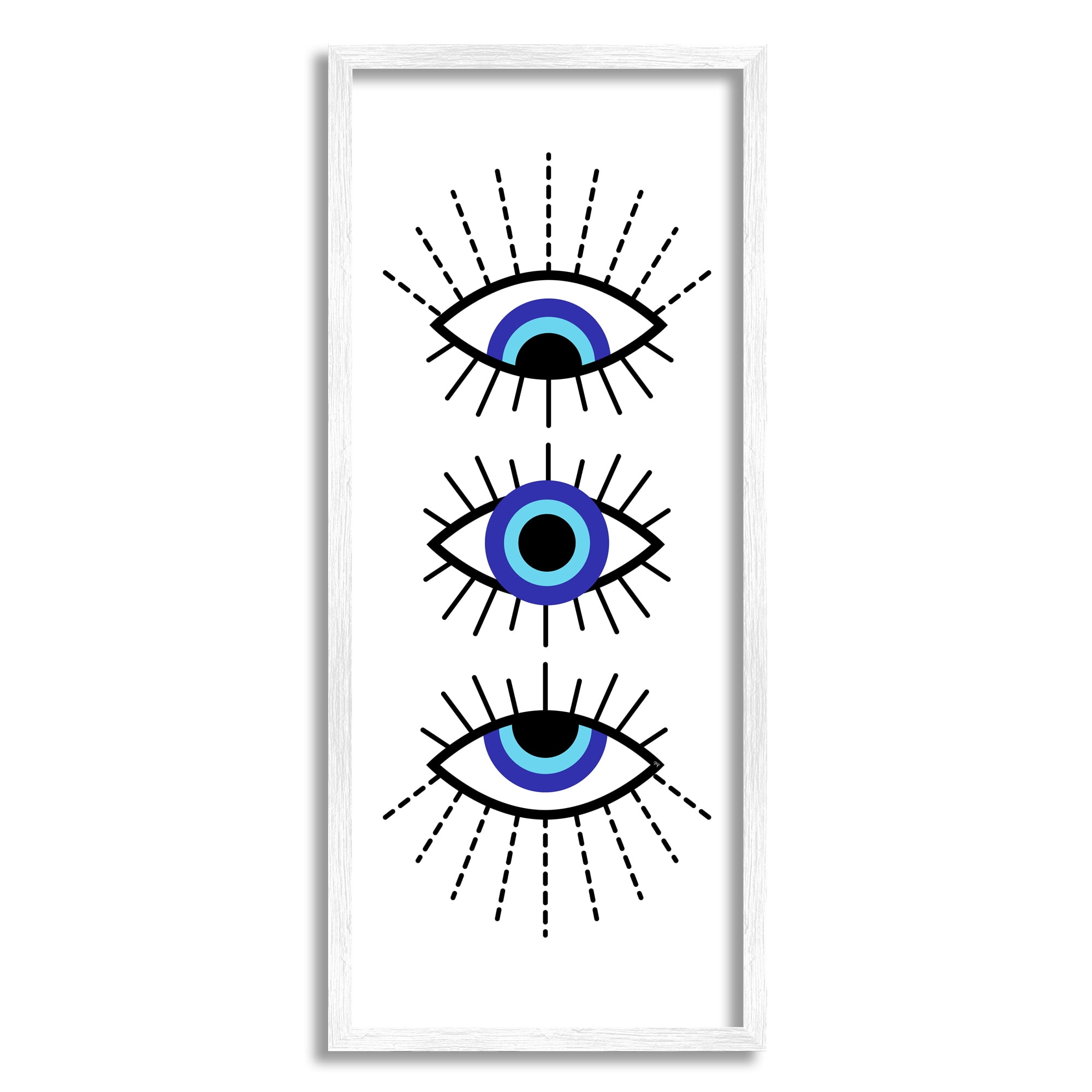 Stupell Industries Sacred Evil Eye Geometric Iris Patterned Eyelashes,10 x 24, Design by Martina Pavlova