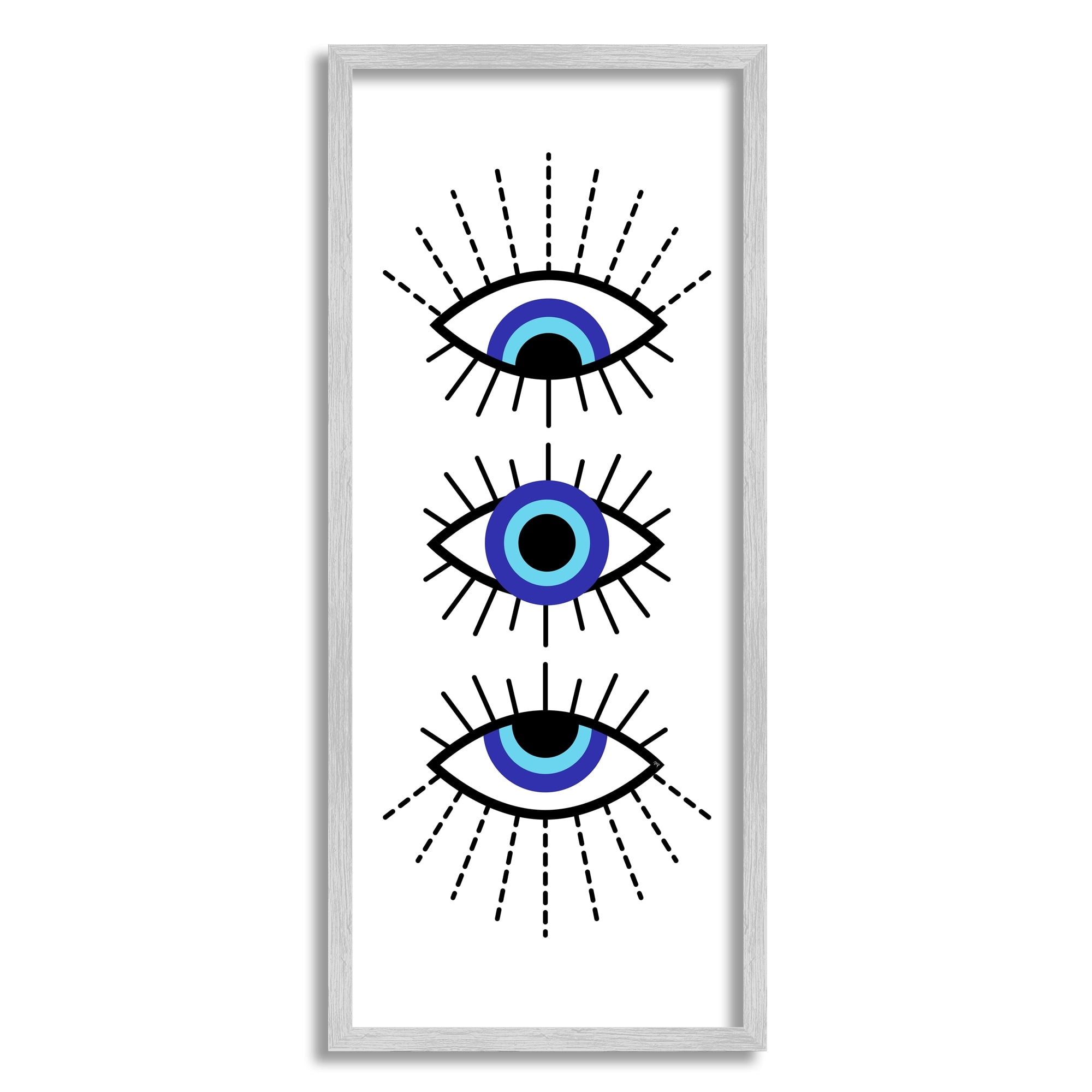 Stupell Industries Sacred Evil Eye Geometric Iris Patterned Eyelashes,10 x 24, Design by Martina Pavlova