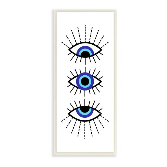 Stupell Industries Sacred Evil Eye Geometric Iris Patterned Eyelashes,7 x 17, Design by Martina Pavlova