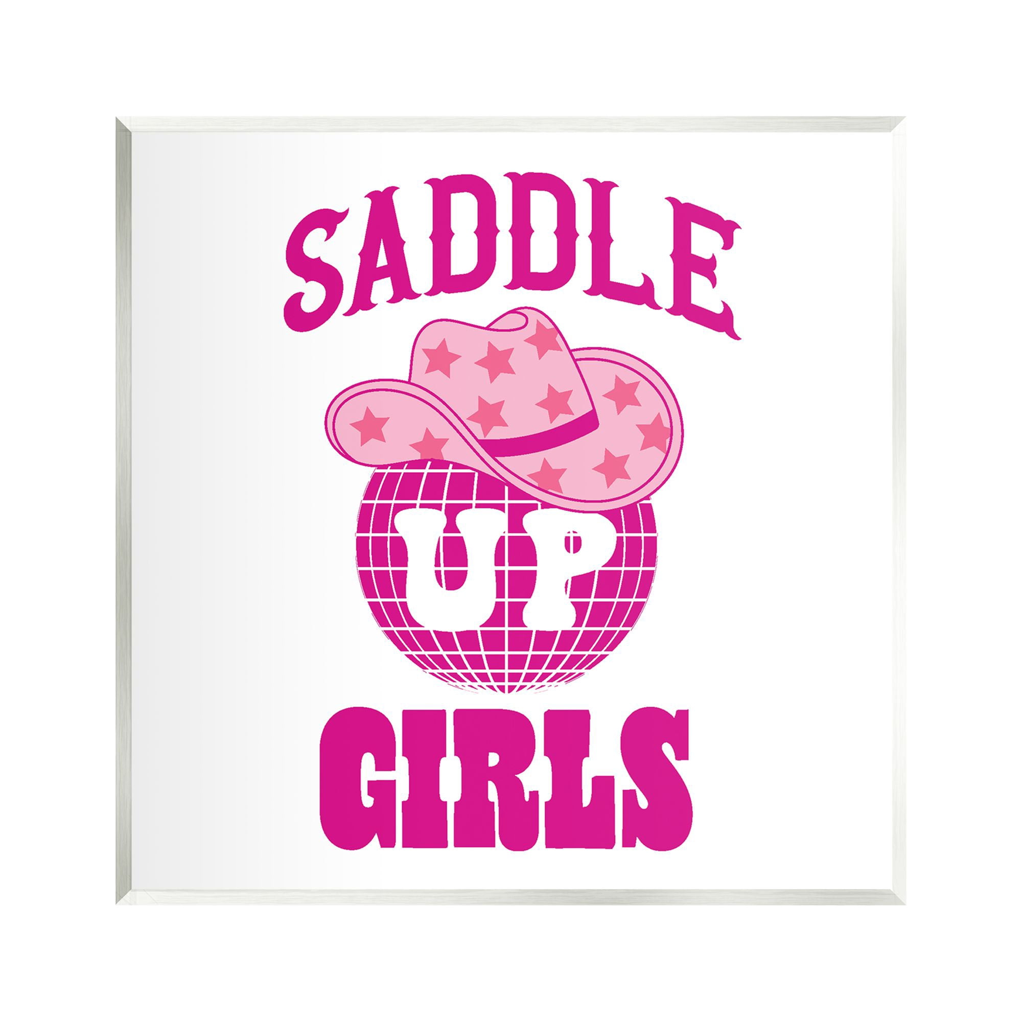 Stupell Industries Saddle Up Girls Phrase Beauty & Fashion Painting Unframed Art Print Wall Art, 12 x 12