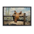 thumbnail image 1 of Stupell Industries Rustic Lodge Saddle on Desert Fence Black Floating Frame Canvas Art, 25 x 17, by Franklyn Gregory, 1 of 8