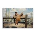 thumbnail image 1 of Stupell Industries Rustic Lodge Saddle on Desert Fence Black Framed Giclee Art, 18 x 12, by Franklyn Gregory, 1 of 8