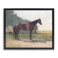thumbnail image 1 of Stupell Industries Transitional Saddled Horse in Farm Yard Black Floating Frame Canvas Art, 21 x 17, by Stellar Design Studio, 1 of 8