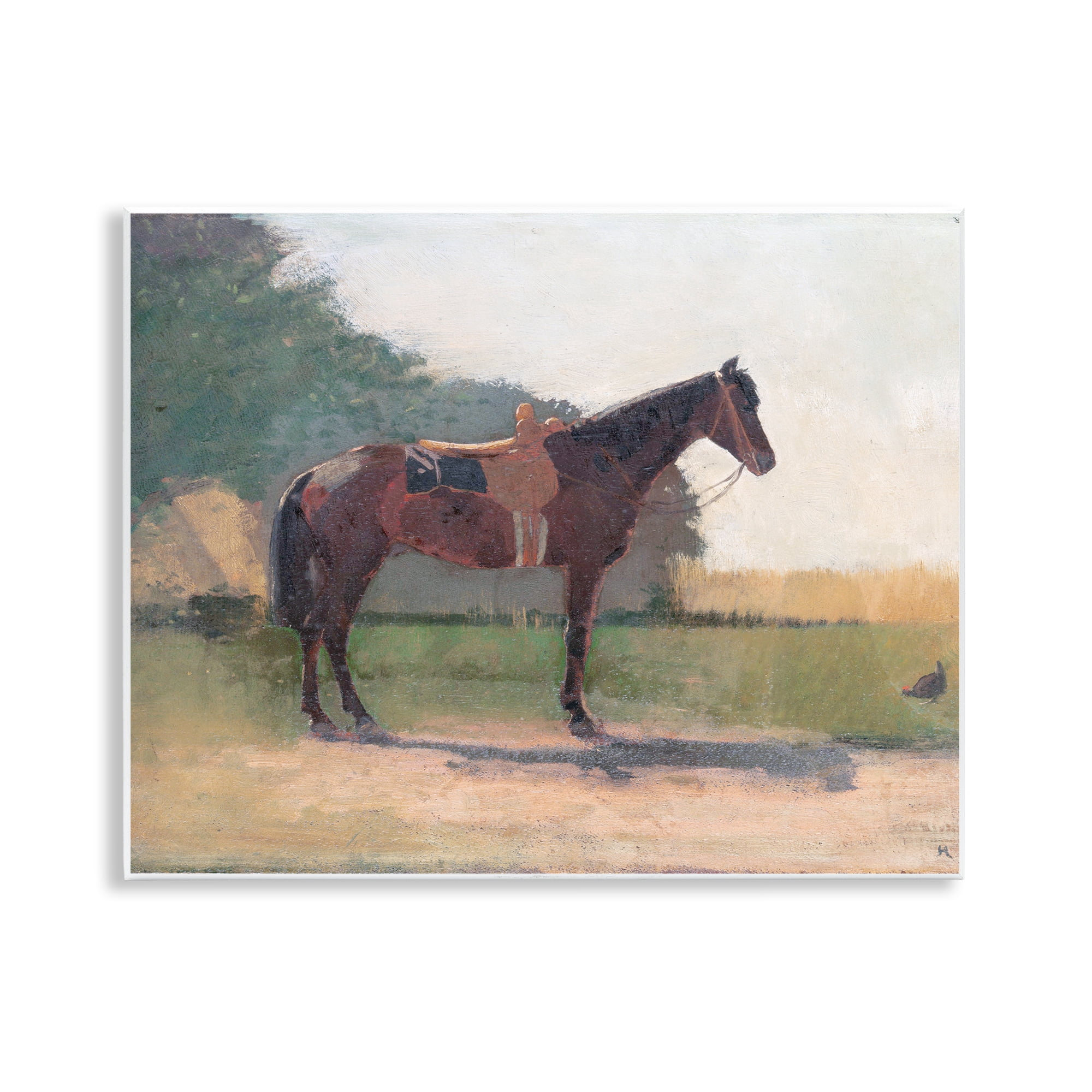 Stupell Industries Saddled Horse in Farm Yard Wall Plaque Art, design by Stellar Design Studio