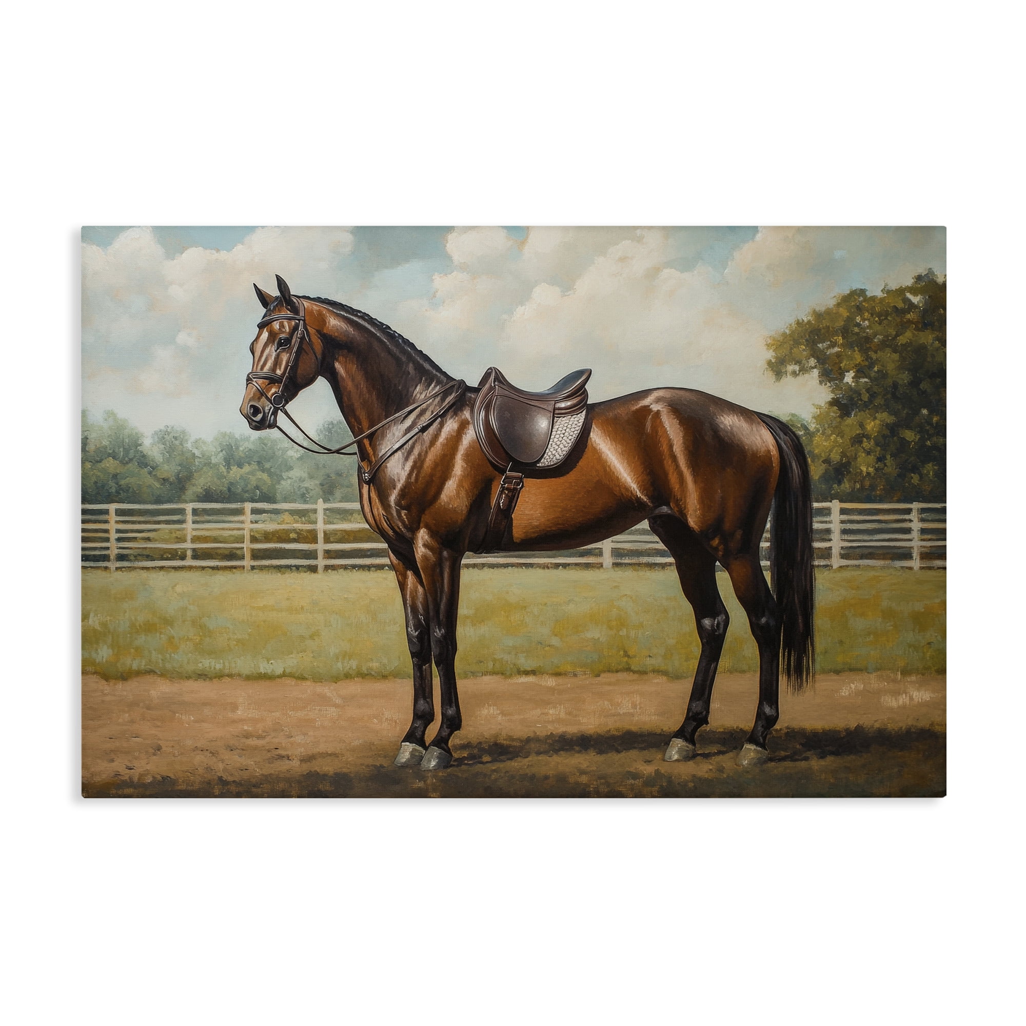 Stupell Industries Saddled & Ready For The Show Canvas Wall Art, design by Petal Prints Design