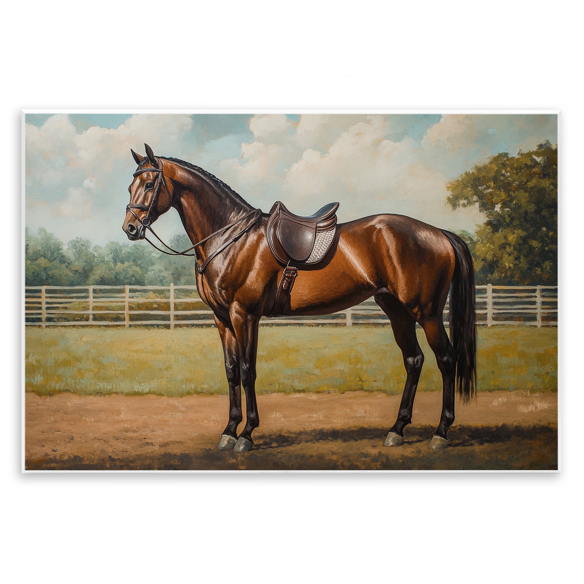 Stupell Industries Saddled & Ready For The Show Wall Plaque Art, design by Petal Prints Design
