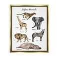thumbnail image 1 of Stupell Industries Safari Animal Chart Playful Watercolor Illustrations Metallic Gold Framed Floating Canvas Wall Art, 16x20, by Ziwei Li, 1 of 5