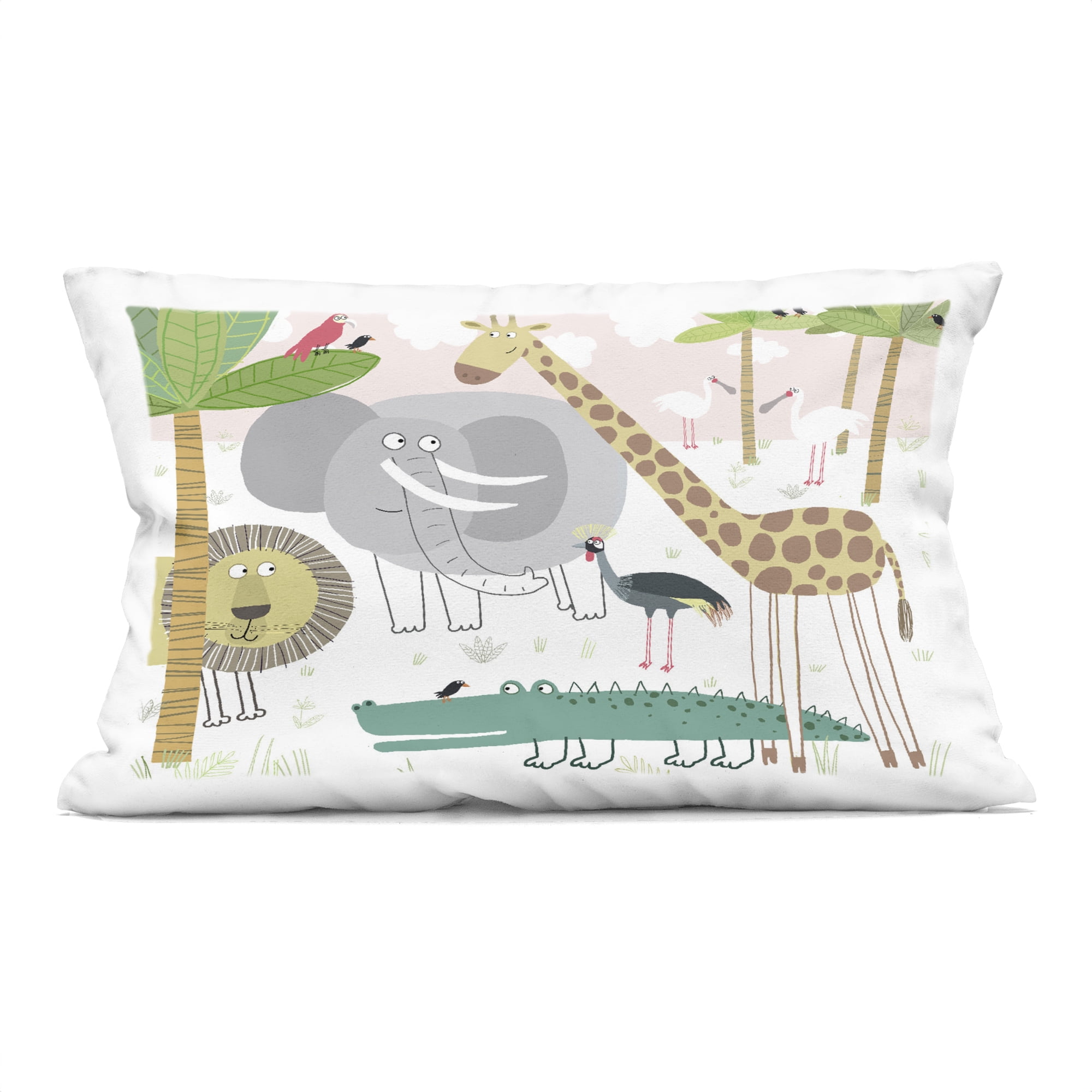 Stupell Industries Safari Animals Out and About Decorative Printed Throw Pillow, design by Carla Daly, 14 x 7 x 20