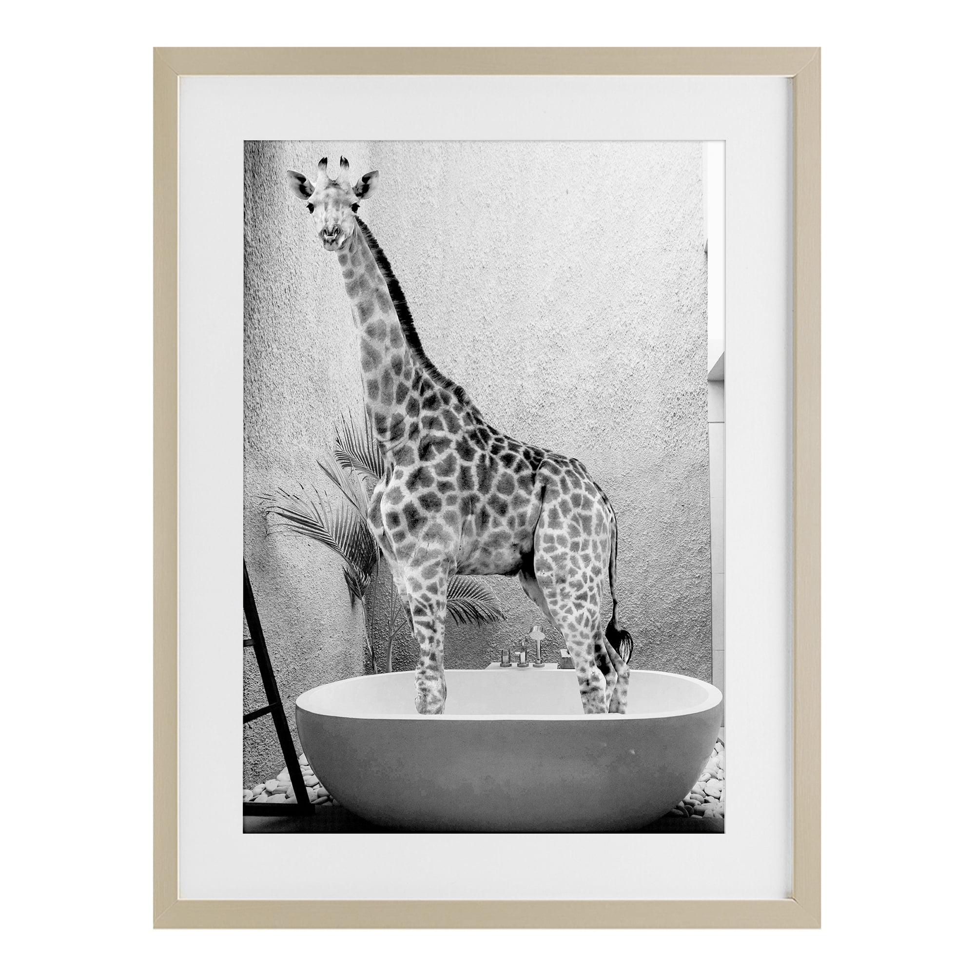 Stupell Industries Safari Bath Standing Tall Birch Framed Print Under Glass, design by SD Graphics Studio