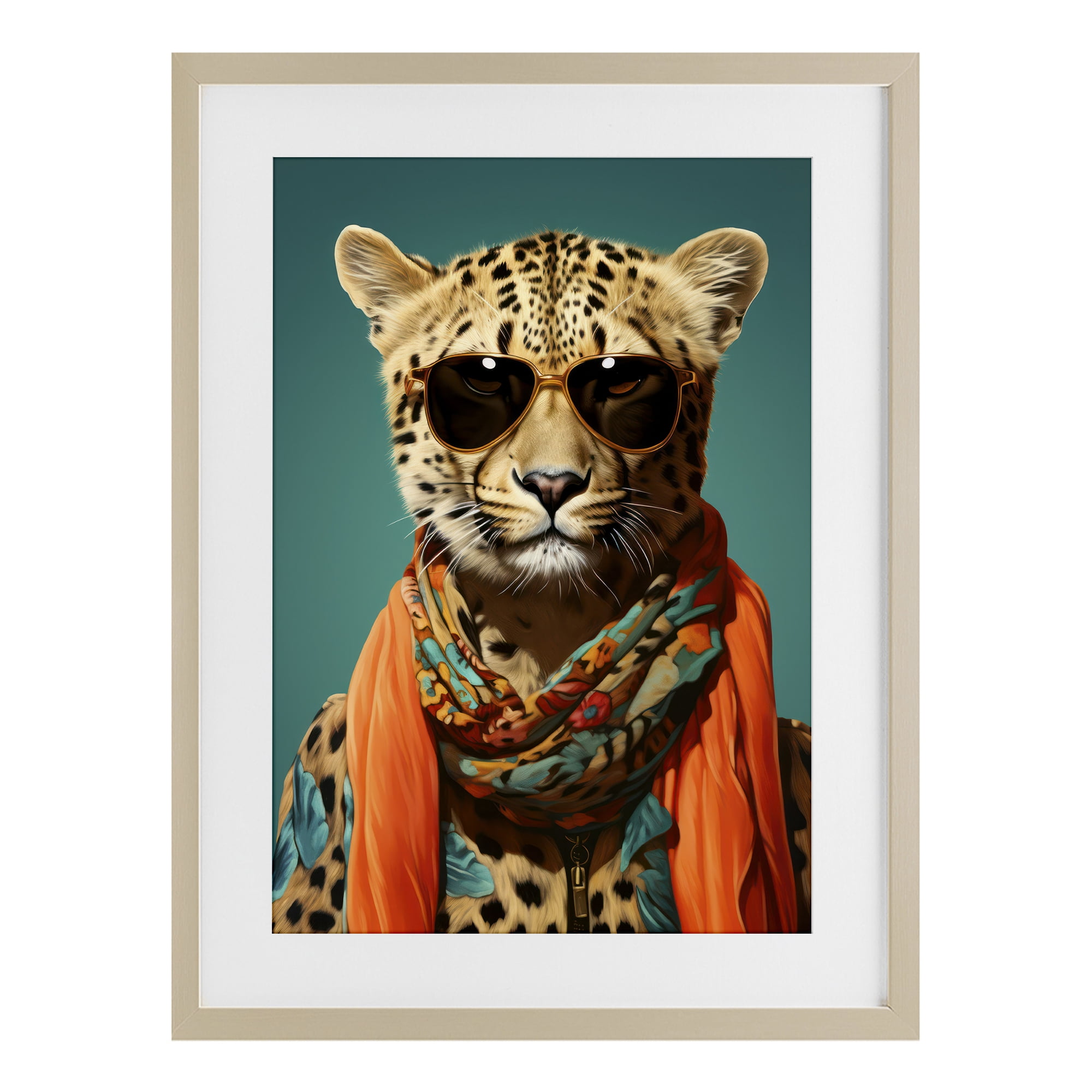 Stupell Industries Safari Glamour Leopard Birch Framed Print Under Glass, design by Andrea Haase